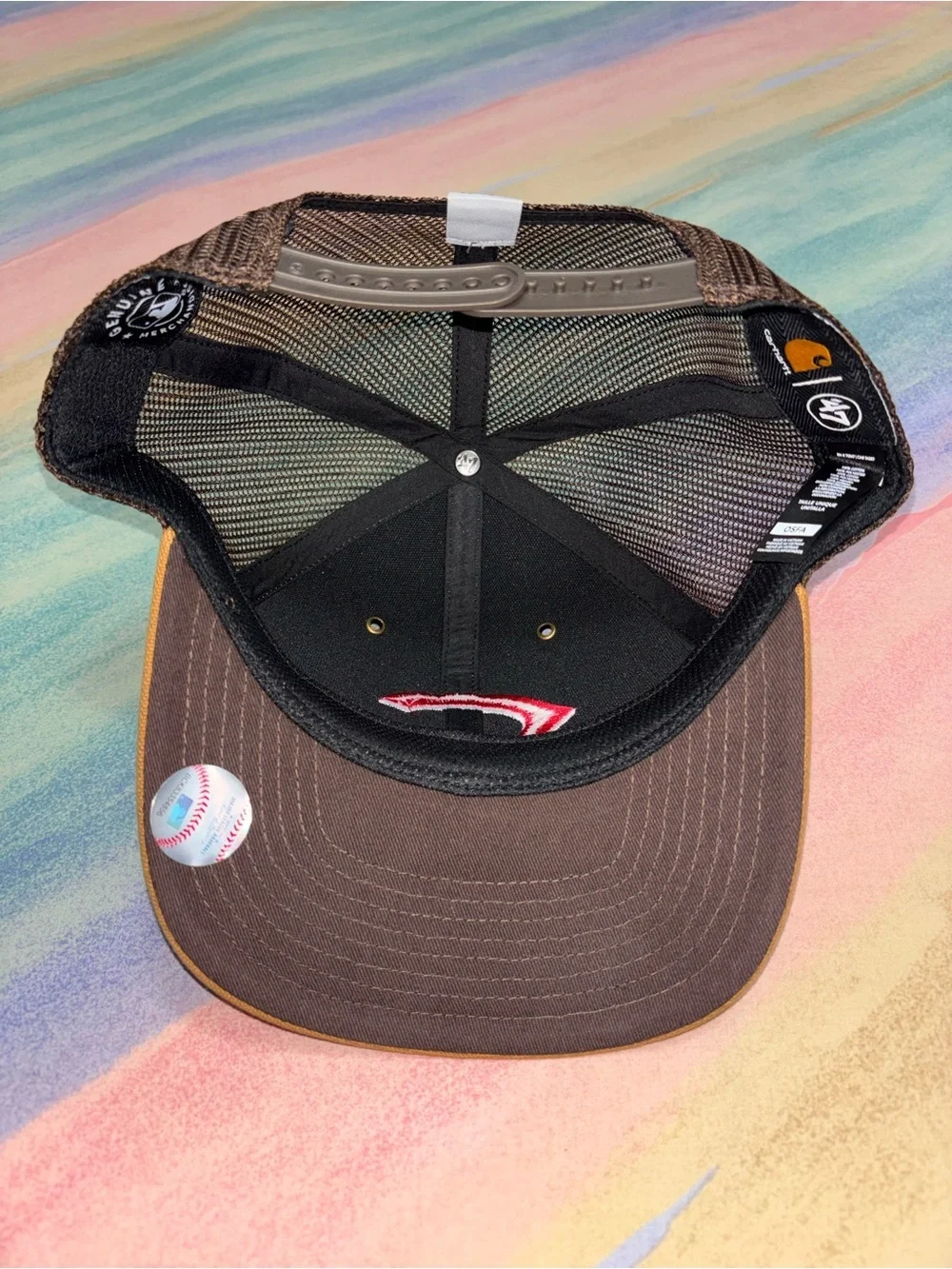 Cincinnati Reds Carhartt x '47 Trucker Adjustable Snapback Hat Cap Men's Brown